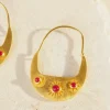 Boucles D'Oreilles Pampa Agathe Fushia