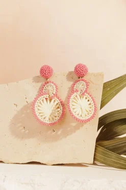 Boucles D'Oreilles Pepitcho Ecru/Rose