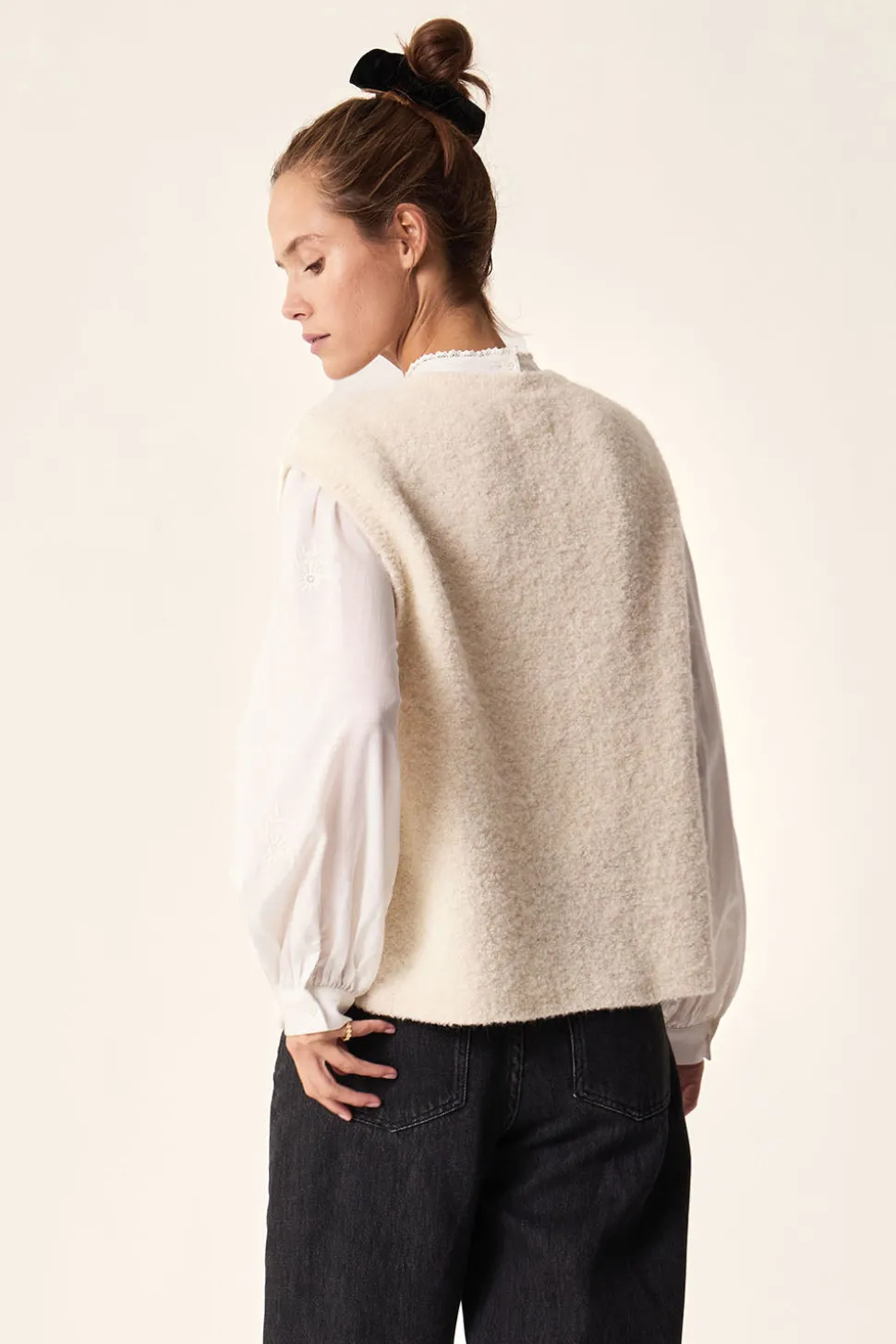 Gilet sans manches Achille Ecru