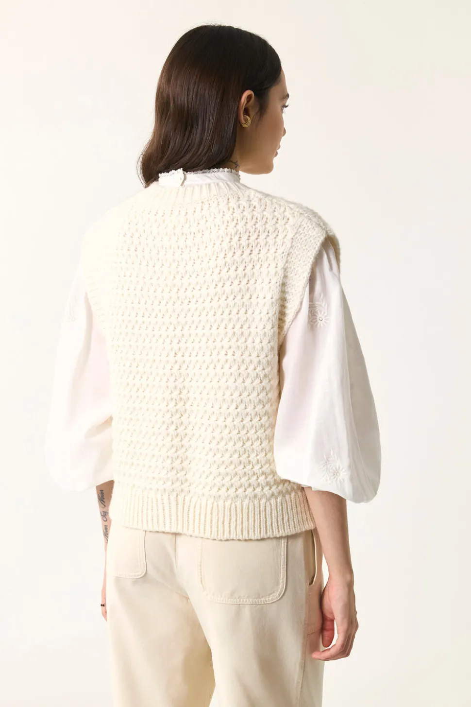 Gilet sans manches Aster Creme