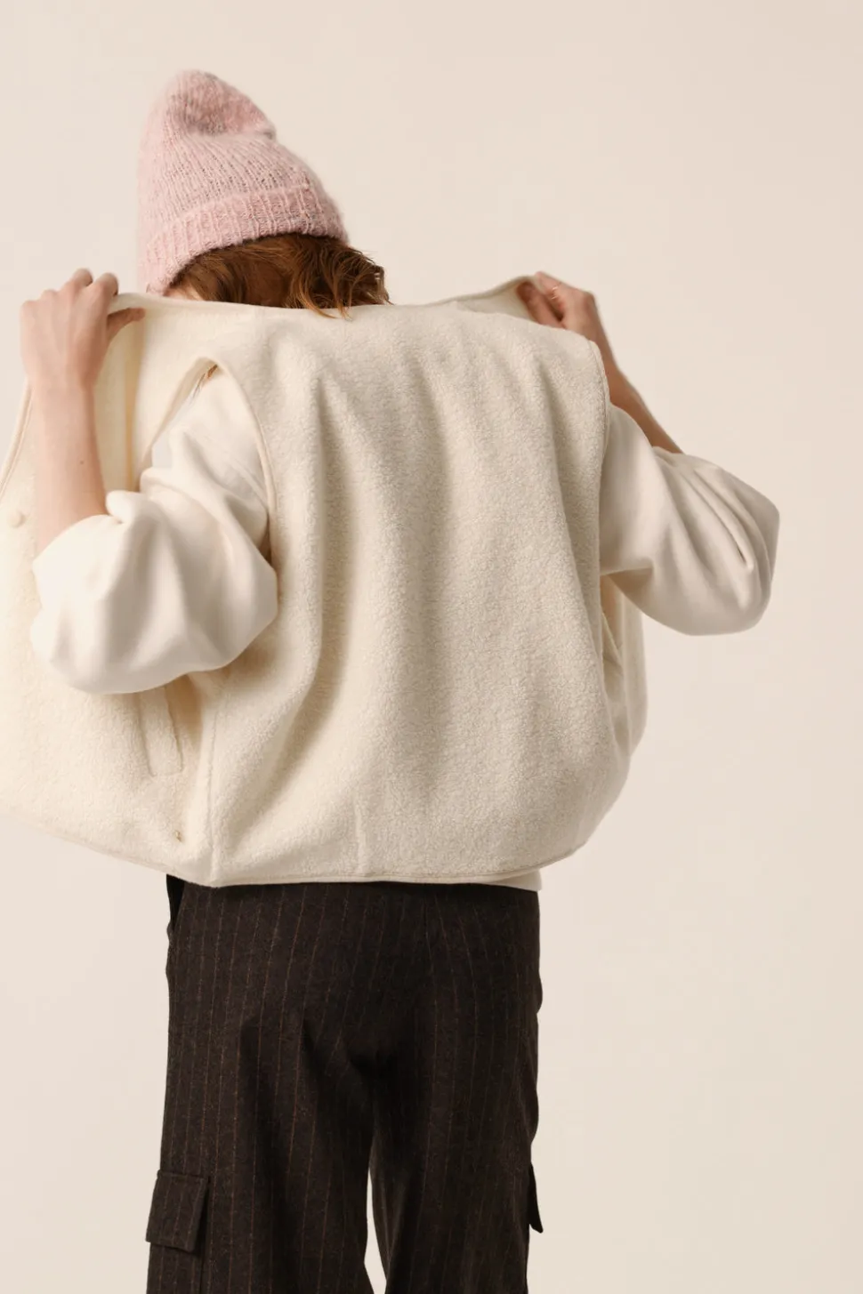 Veste maille sans manches Zlata Creme